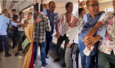 "चौंकाने वाला वीडियो: लड़के और शख्स के बीच हाथापाई की घटना, देखकर लोगों ने बचाव की कोशिश की"